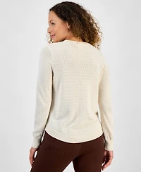 Style & Co Petite Cotton Pointelle Knit Sweater, Macy's Exclusive