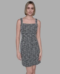 Karl Lagerfeld Paris Women's Metallic Knit Tweed Sheath Dress