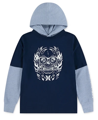 Hurley Big Boys Skull Graphic Hooded Sweatshirt