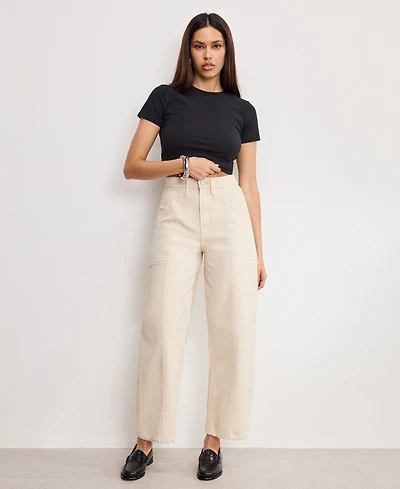 Good American Women's Canvas Cropped Barrel Pants