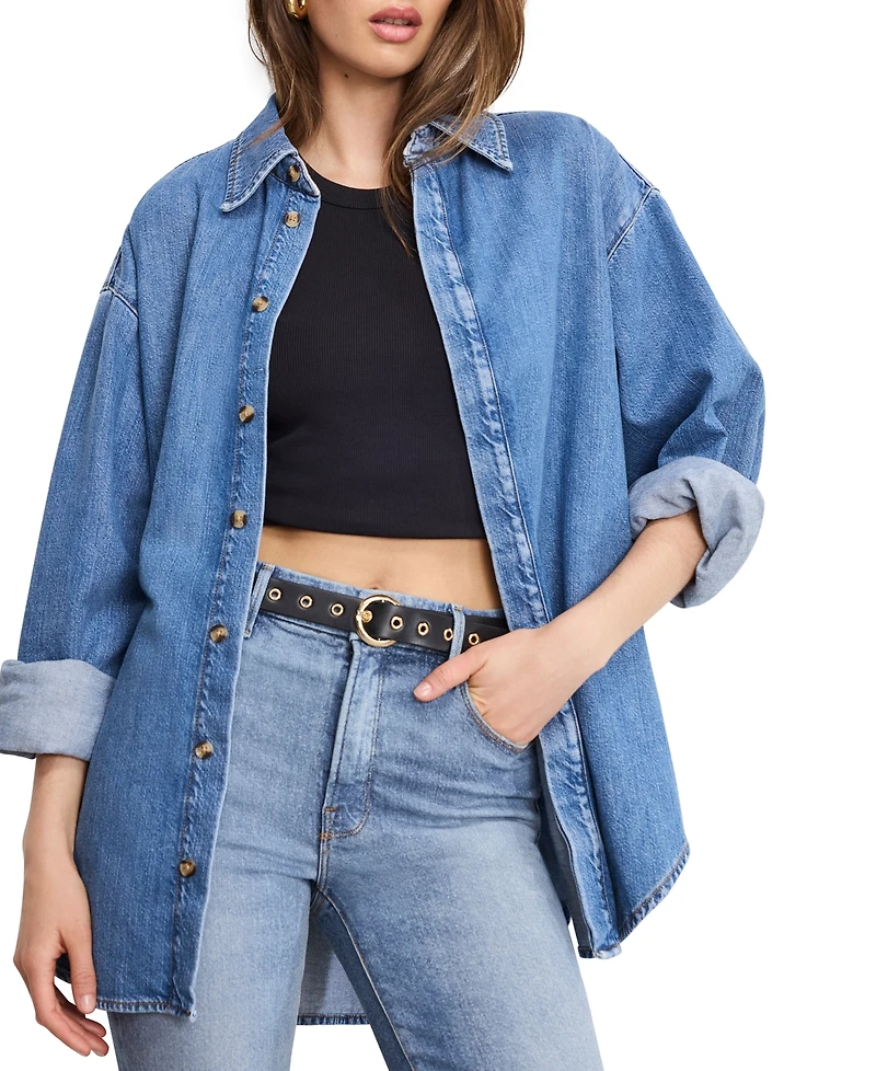Good American Women's Oversized Denim Shirt