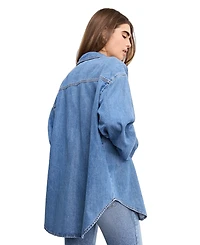 Good American Women's Oversized Denim Shirt