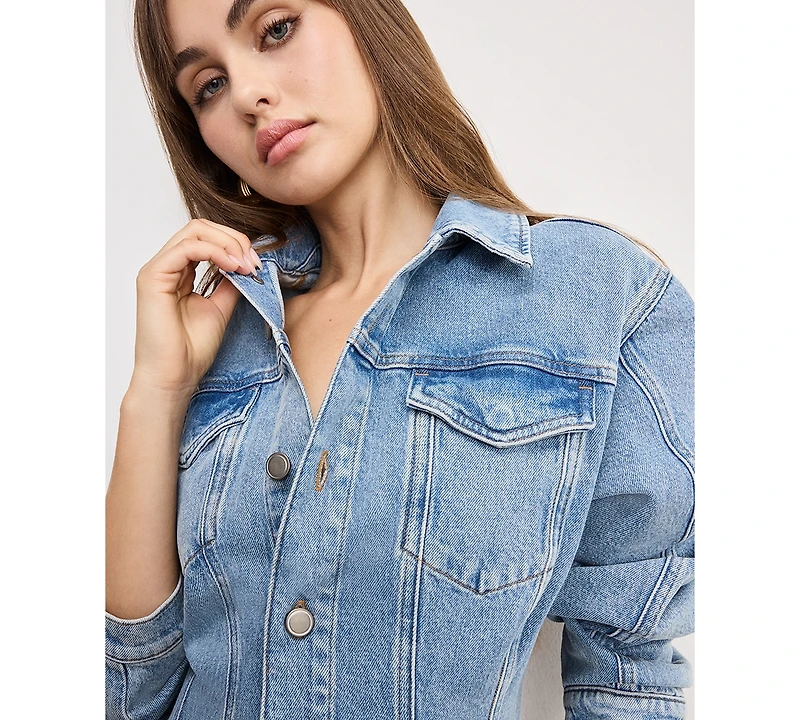 Good American Women's Barrel Long Sleeve Mini Dress
