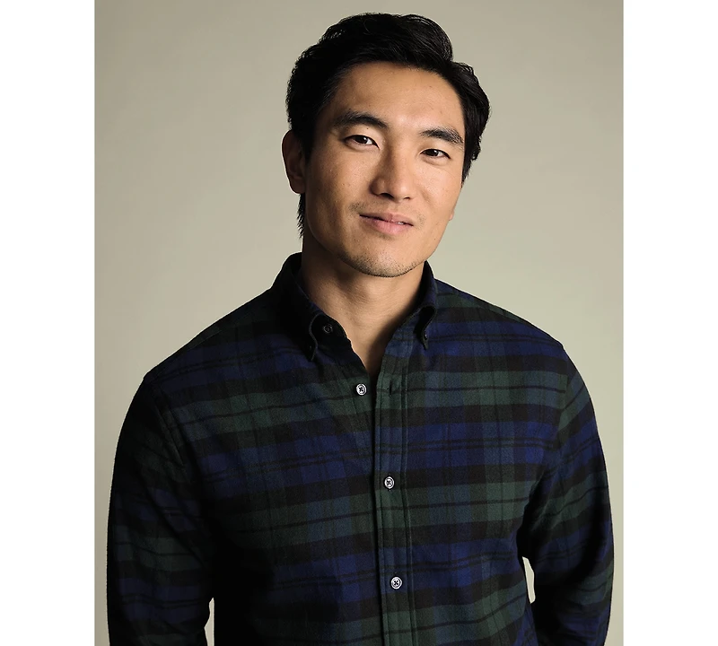 Charles Tyrwhitt Men's Plaid Long-Sleeve Shirt