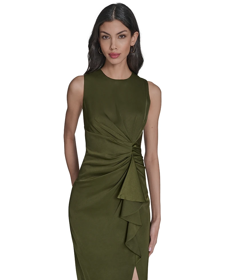 Vince Camuto Women's Satin Tuck-Waist Midi Dress
