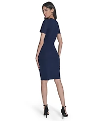 Vince Camuto Women's Knit Bodycon Dress With Hardware Detail