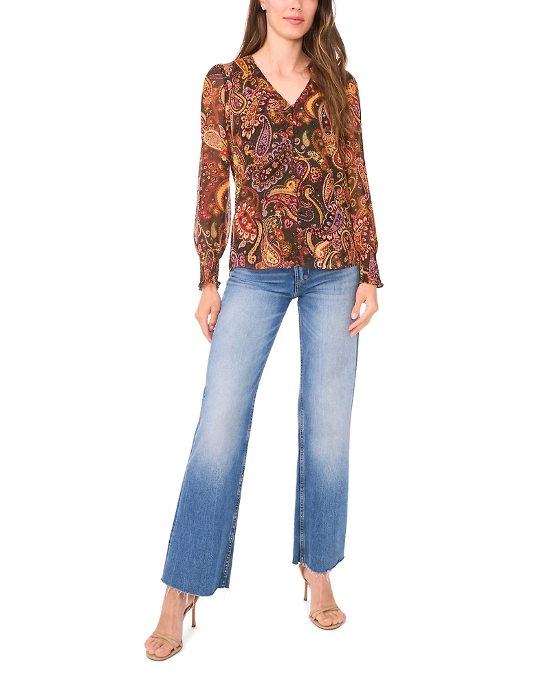 Sam & Jess Women's Button Front Smock Top