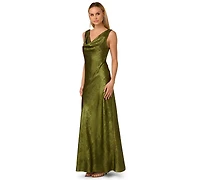 Adrianna Women's Foiled Cowlneck Maxi Dress