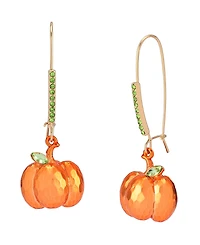 Betsey Johnson Faux Stone Pumpkin Dangle Earrings