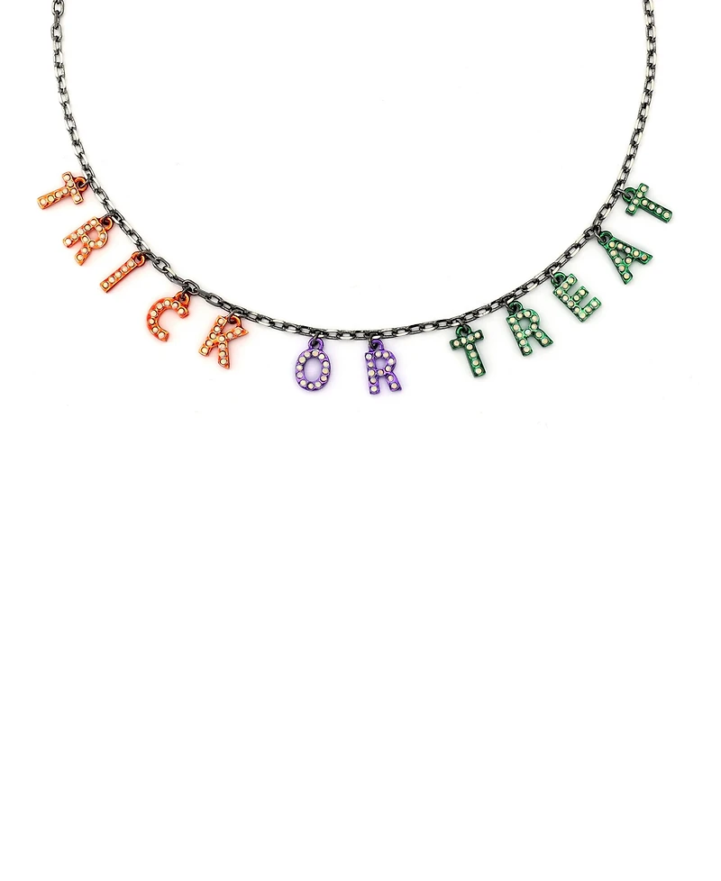 Betsey Johnson Faux Stone Halloween Trick or Treat Bib Necklace