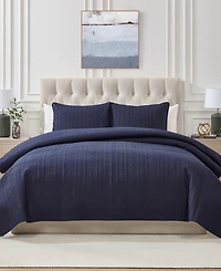 Seventh Studio Cable-Knit Pinsonic Microfiber 2-Pc. Quilt Set, Twin