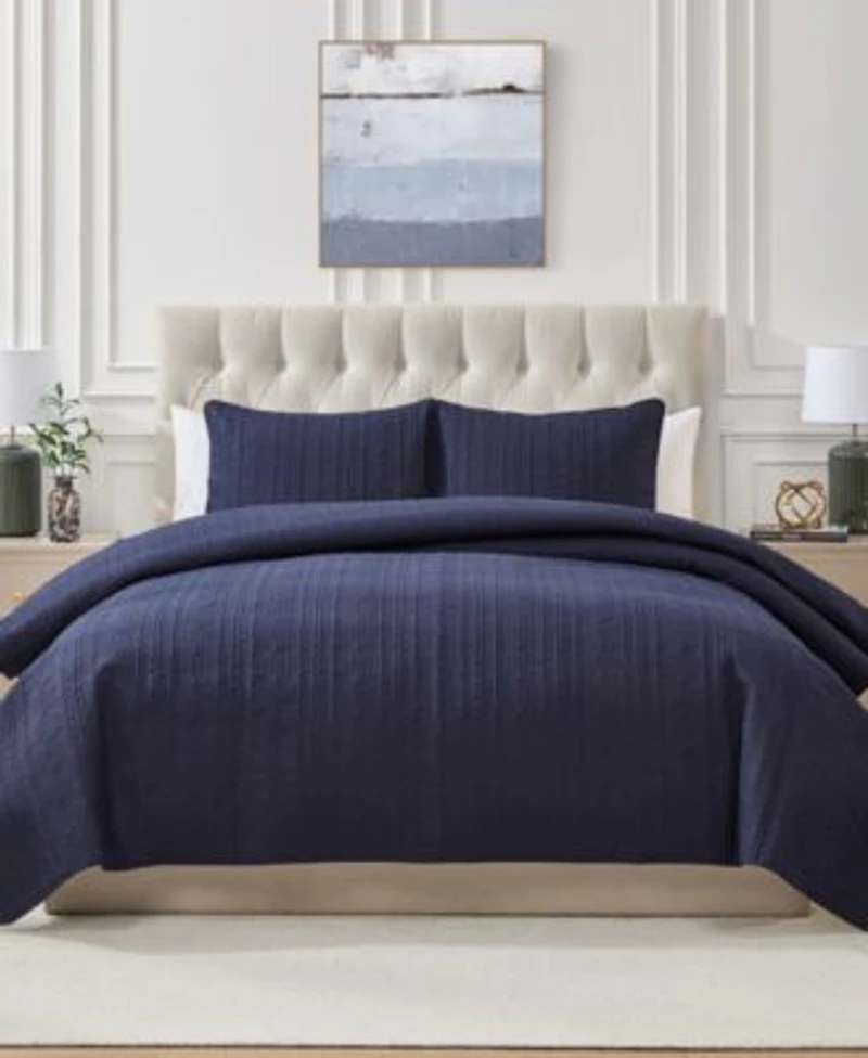 Seventh Studio Cable Knit Pinsonic Microfiber Quilt Sets