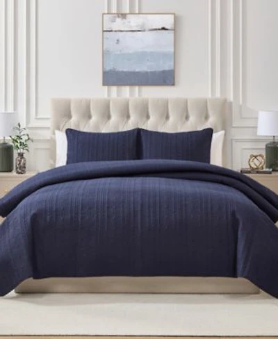 Seventh Studio Cable Knit Pinsonic Microfiber Quilt Sets