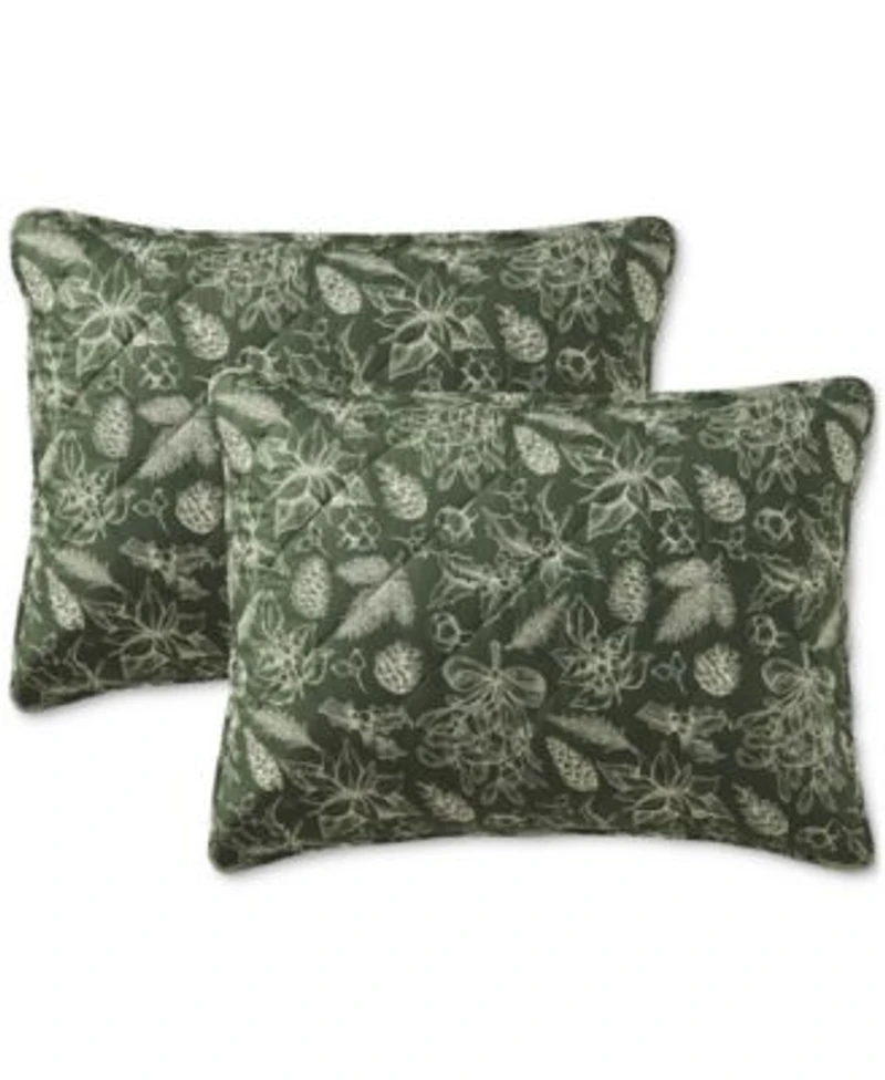 Seventh Studio Merry Botanical Print Pinsonic Microfiber Quilt Sets