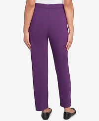 Alfred Dunner Women's Classic Allure Fitted Stretch Medium Length Pants
