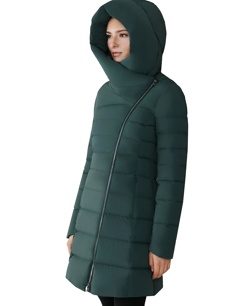 Soia & Kyo Women's Asym Zip Puffer Jacket