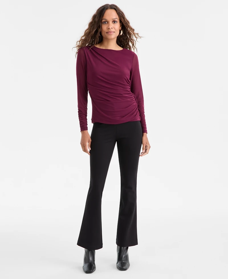 I.n.c. International Concepts Petite Ruched Long-Sleeve Top, Macy's Exclusive