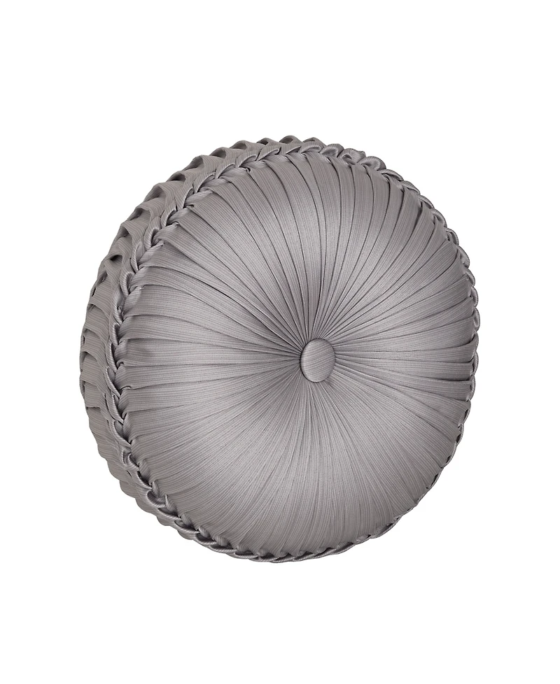 J Queen New York Mary Tufted Round Decorative Pillow, 15" x 15"