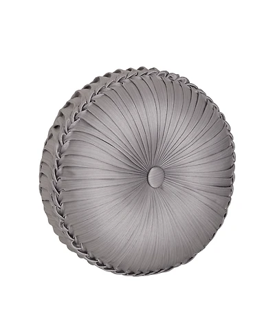 J Queen New York Mary Tufted Round Decorative Pillow, 15" x 15"