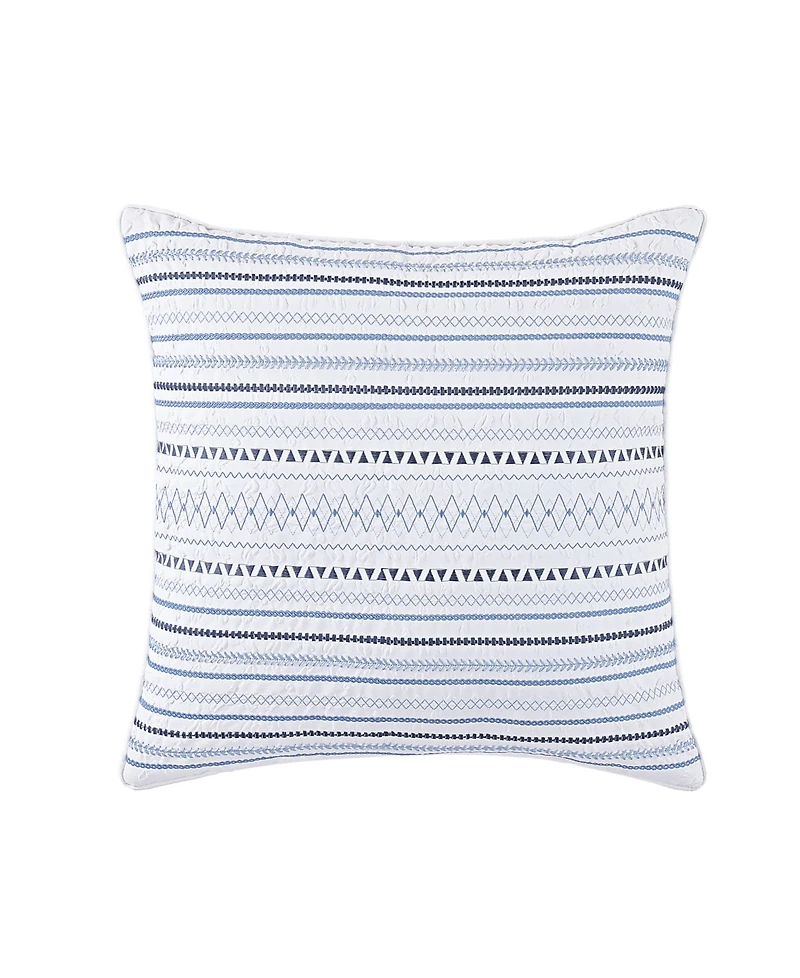 J Queen New York Bayside Embroidered Decorative Pillow, 20" x 20"