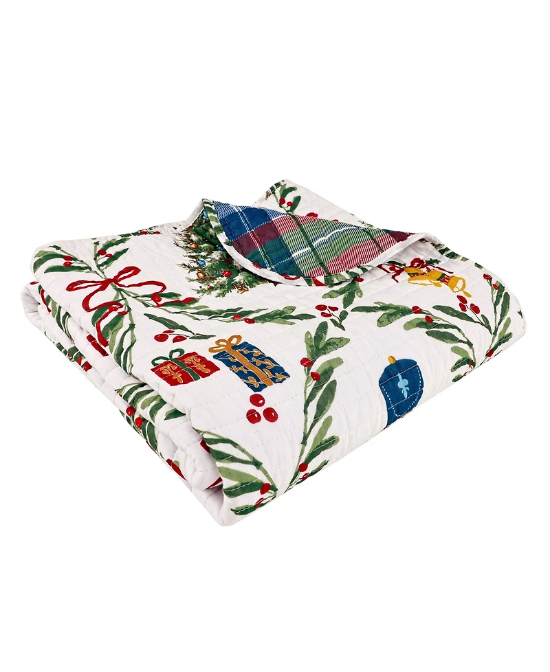 Levtex Festive Nutcrackers Reversible Quilted Throw, 50" x 60"