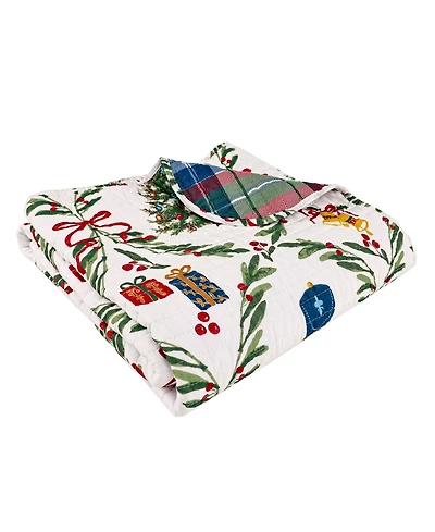 Levtex Festive Nutcrackers Reversible Quilted Throw, 50" x 60"
