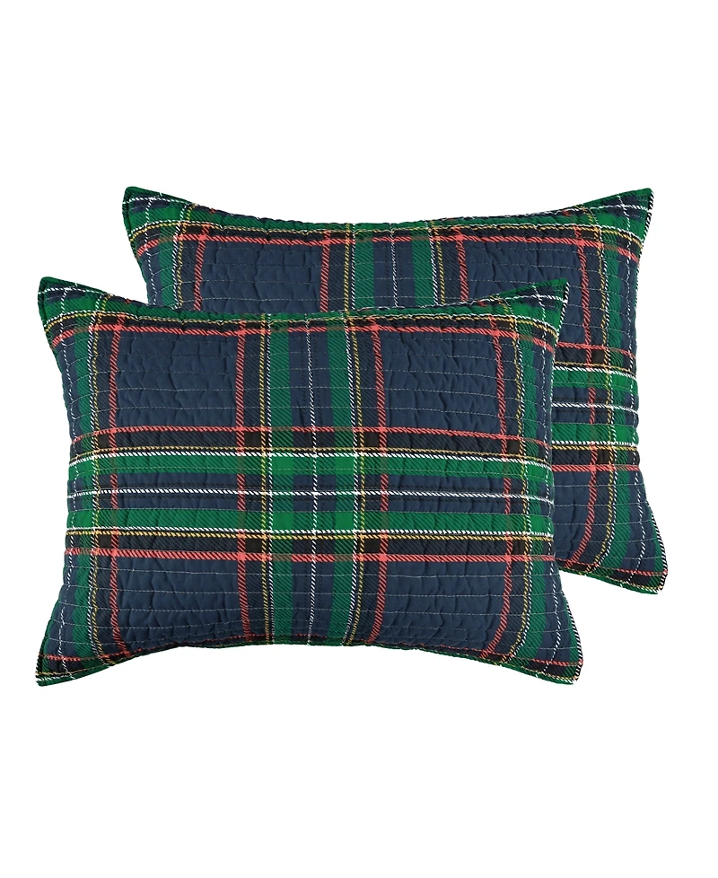 Levtex Spencer Red Plaid Quilted 2-Pc. Sham Set