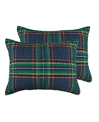 Levtex Spencer Red Plaid Quilted 2-Pc. Sham Set