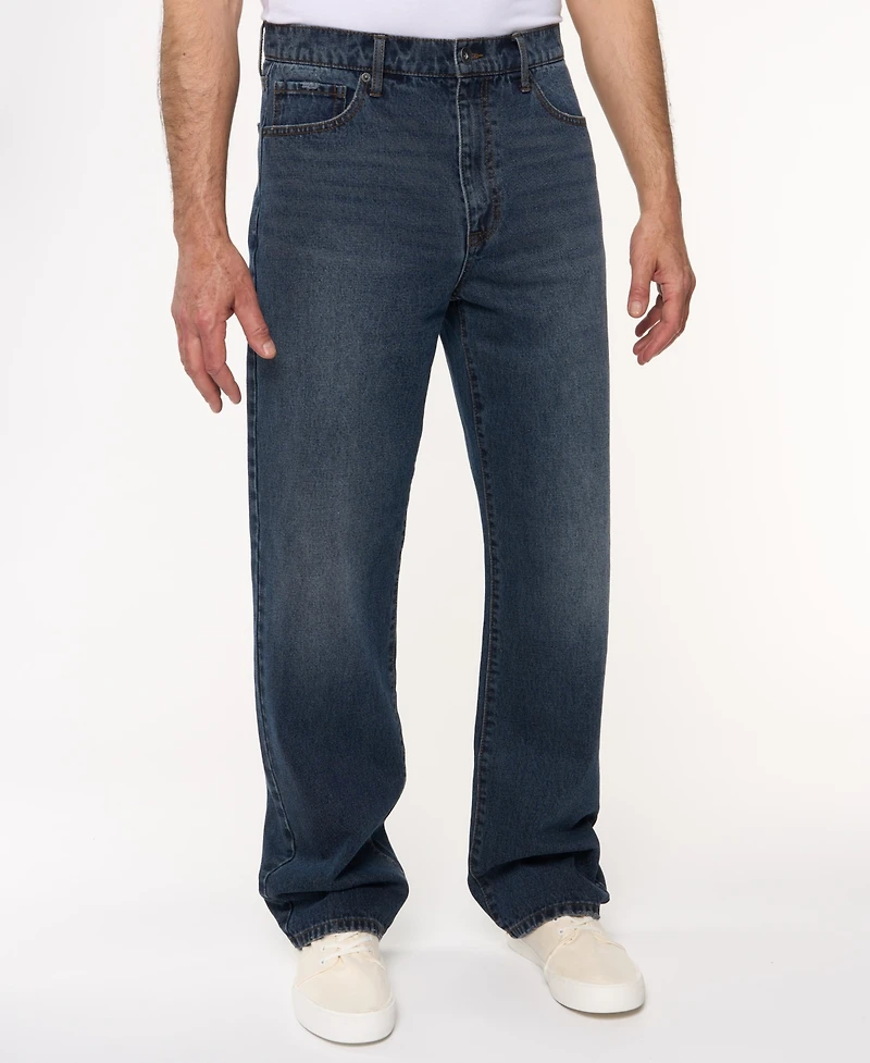 Lazer Men's Loose Fit 5-Pocket Denim Jeans