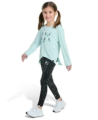 adidas Toddler and Little Girls 2-Piece Long Sleeve T-Shirt Printed Leggings Set