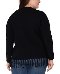 Liverpool Los Angeles Plus Fringe Dolman Long Sleeve Sweater