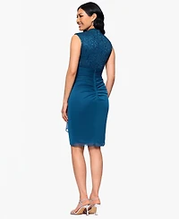 B&A By Betsy and Adam Women's Lace Ruched Dress