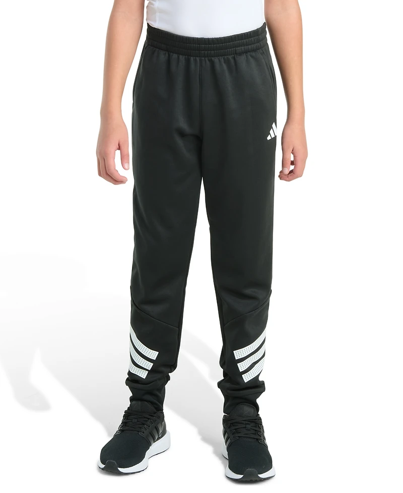 adidas Big Boys Elastic Waistband 3-Stripe Jogger Pants