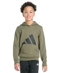 adidas Big Boys Long-Sleeve Essential Logo Fleece Pullover Hoodie