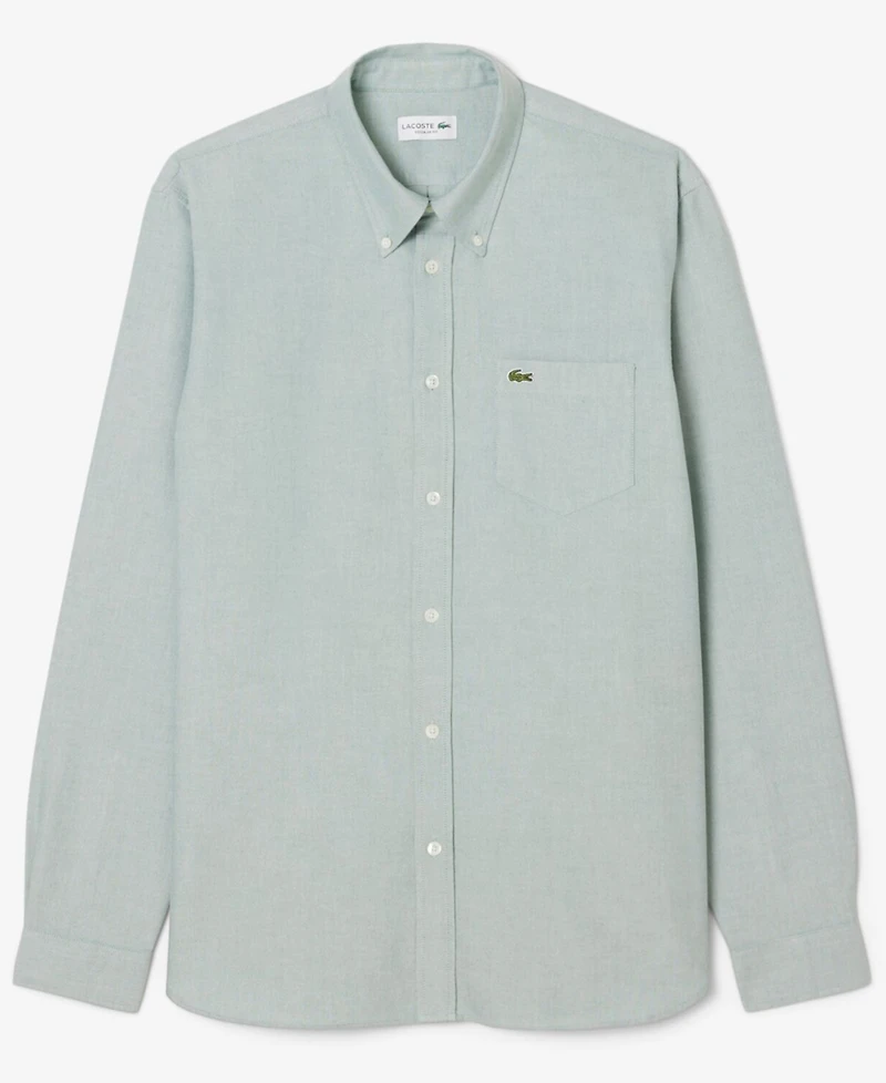 Lacoste Men's Woven Long Sleeve Button-Down Oxford Shirt