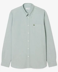 Lacoste Men's Woven Long Sleeve Button-Down Oxford Shirt