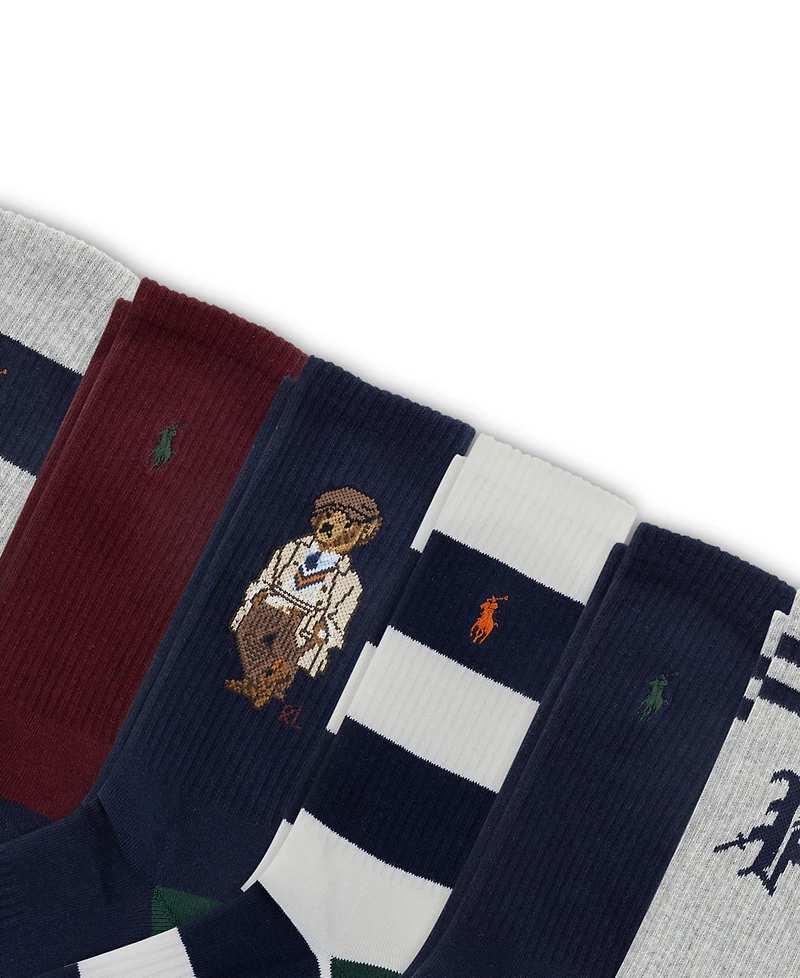 Polo Ralph Lauren Men's 6-Pack Bear Crew Socks
