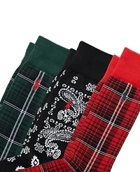 Polo Ralph Lauren Men's 3-Pack Chopped Bandana And Plaid Socks Gift Box