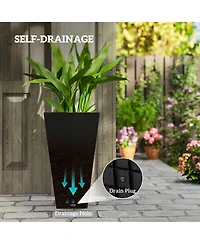 Outsunny 28" Tall Plastic Flower Pot, Set of 3