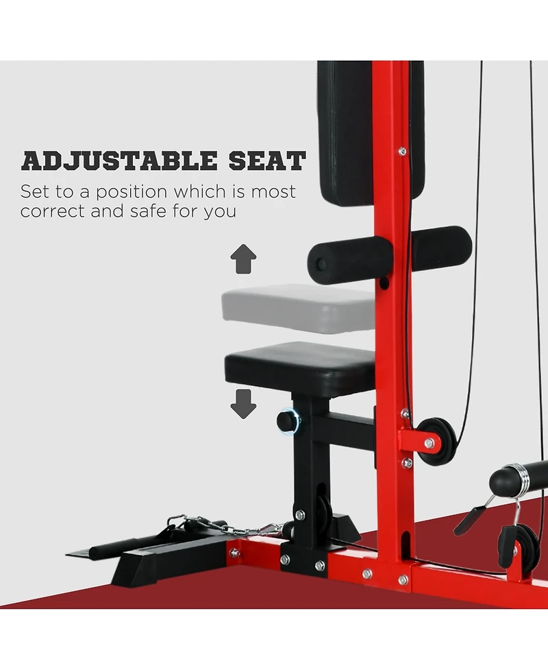 Soozier Cable Machine Lat Pull Down Machines with Flip-Up Footplate