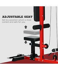 Soozier Cable Machine Lat Pull Down Machines with Flip-Up Footplate