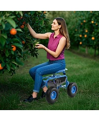 Garden Cart Rolling Work Seat