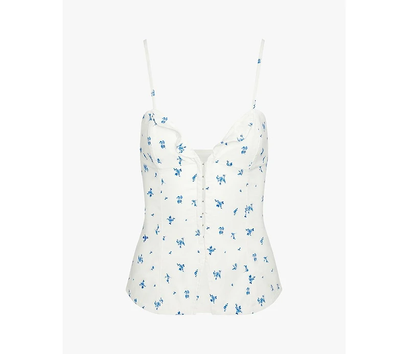 WeWoreWhat Women's Ruffle Corset Top