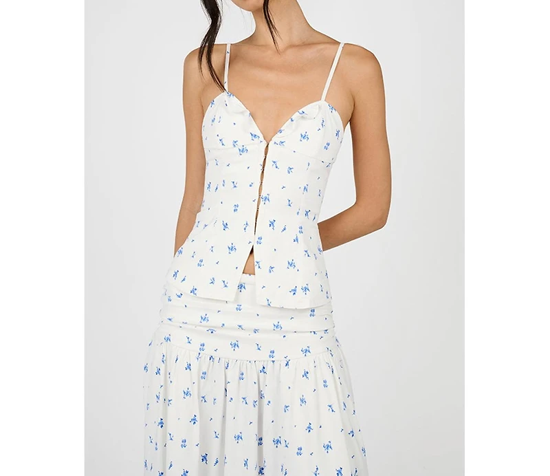 WeWoreWhat Women's Ruffle Corset Top