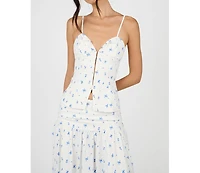 WeWoreWhat Women's Ruffle Corset Top