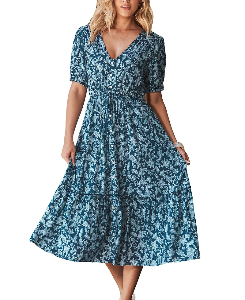Cupshe Women's True to You Floral Midi Beach Dress