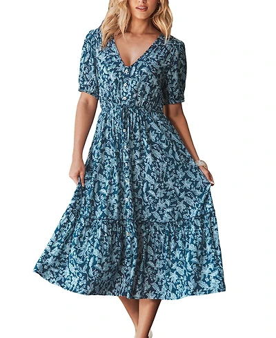 Cupshe Women's True to You Floral Midi Beach Dress
