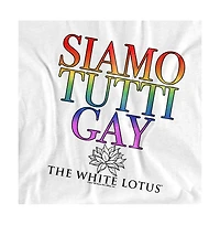 Logovision Men's White Lotus Siamo Tutti Gay T-Shirt