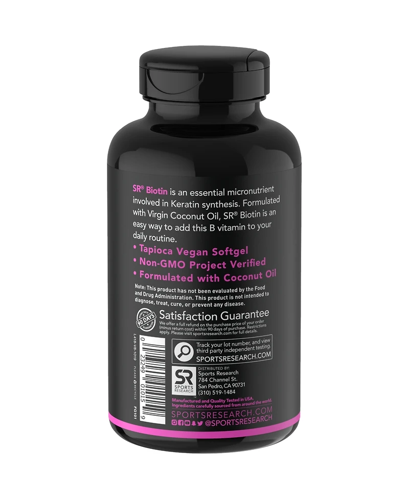 Sports Research Biotin Max Strength 10 000 mcg