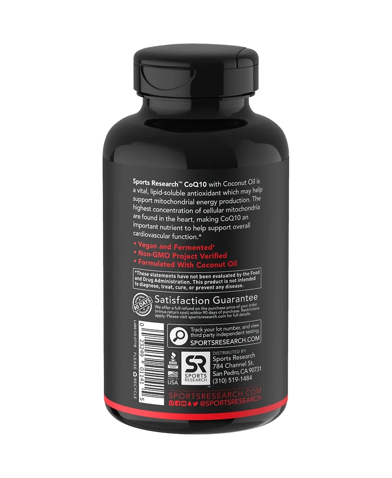 Sports Research CoQ10 Usp Grade with BioPerine 100 mg